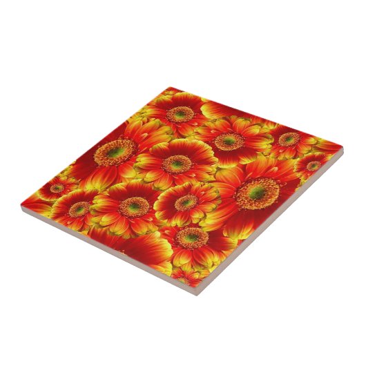 Glows Gerbera Daisies Fliese (Seite)