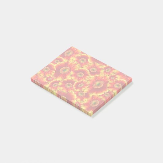 Glows Gerbera Daisies Post-it Klebezettel (angewinkelt)