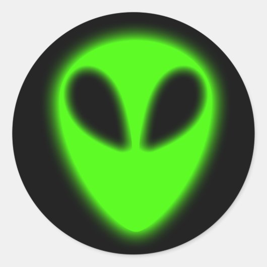 Glows Green Alien Sticker (Vorderseite)