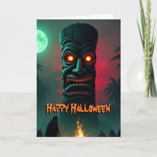 Glows Halloween Tiki Statue Karte (Vorderseite)