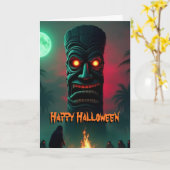 Glows Halloween Tiki Statue Karte (Gelbe Blume)