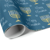 Glows Happy Hanukkah Lights Geschenkpapier (Rolleneckpunkt)