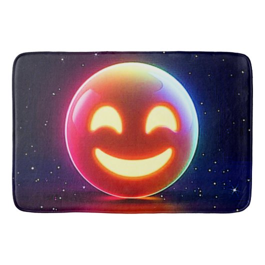 Glows Happy Orb Emoji Badematte (Vorderseite)