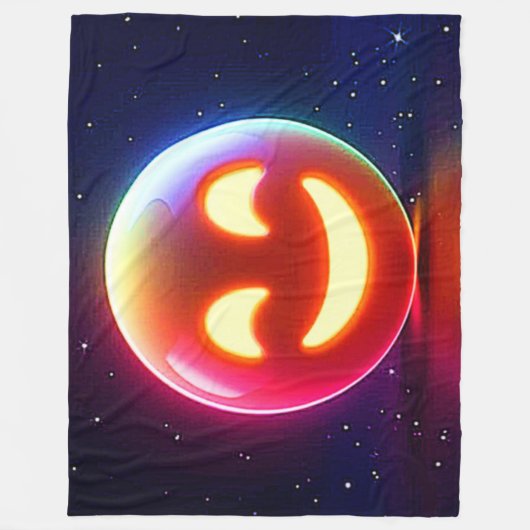 Glows Happy Orb Emoji Fleecedecke (Vorderseite)