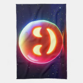 Glows Happy Orb Emoji Geschirrtuch (Vertikal)