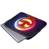Glows Happy Orb Emoji Laptopschutzhülle (Vorne Knopf)