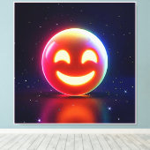 Glows Happy Orb Emoji Leinwanddruck (Insitu (Holzboden))