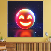 Glows Happy Orb Emoji Leinwanddruck (Insitu (Wohnzimmer))