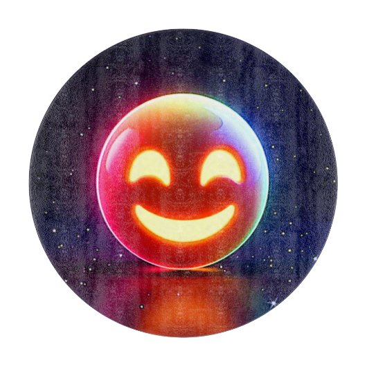 Glows Happy Orb Emoji Schneidebrett (Vorderseite)