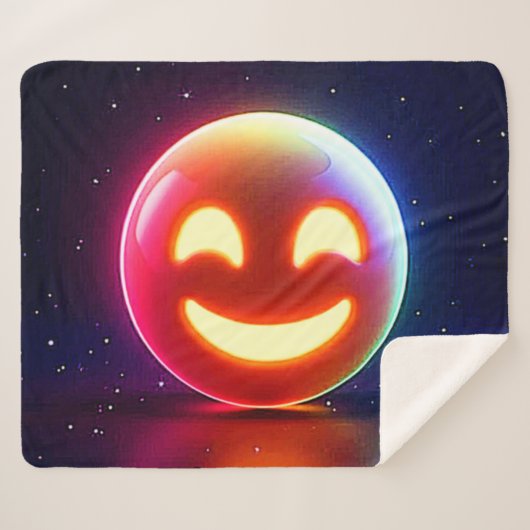 Glows Happy Orb Emoji Sherpadecke (Vorderseite (Horizontal))