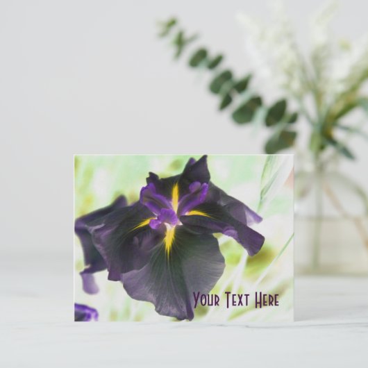 Glows Iris floral Customizable Postcard Postkarte (Stehend Vorderseite)