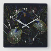 Glows Iris Quadratische Wanduhr (Vorderseite)