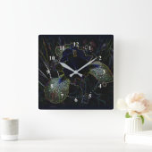Glows Iris Quadratische Wanduhr (Zuhause)