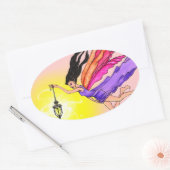 Glows Lantern Fairy Ovaler Aufkleber (Umschlag)