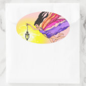 Glows Lantern Fairy Ovaler Aufkleber (Tasche)