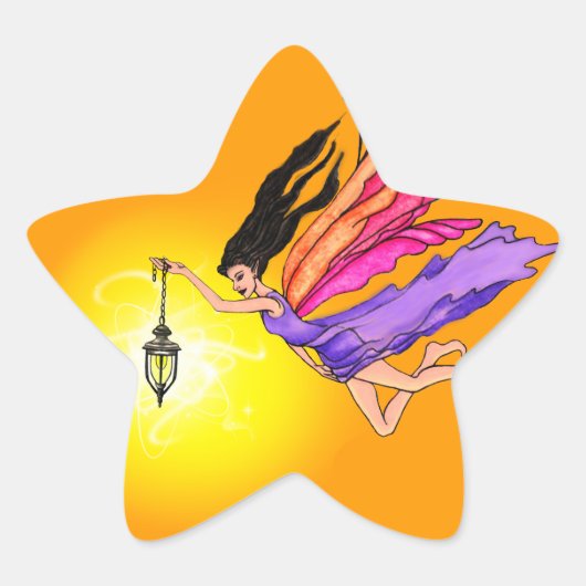 Glows Lantern Fairy Stern-Aufkleber (Vorderseite)