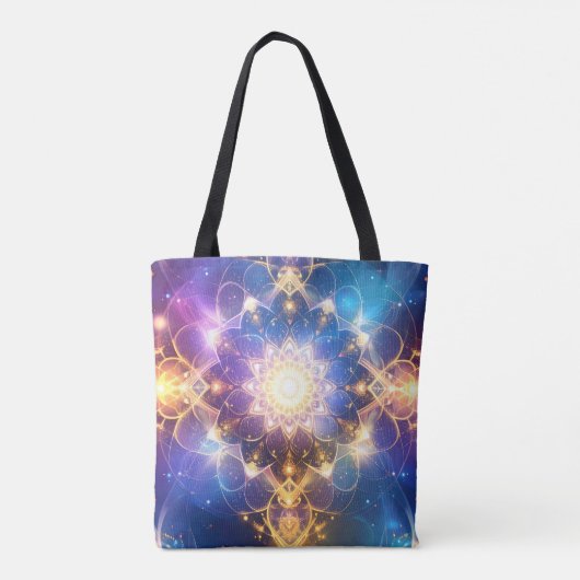Glows Lotus Mandala Art Tasche (Rückseite)