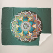 Glows Mandala - Fleece Blanket Sherpadecke (Vorderseite (Horizontal))