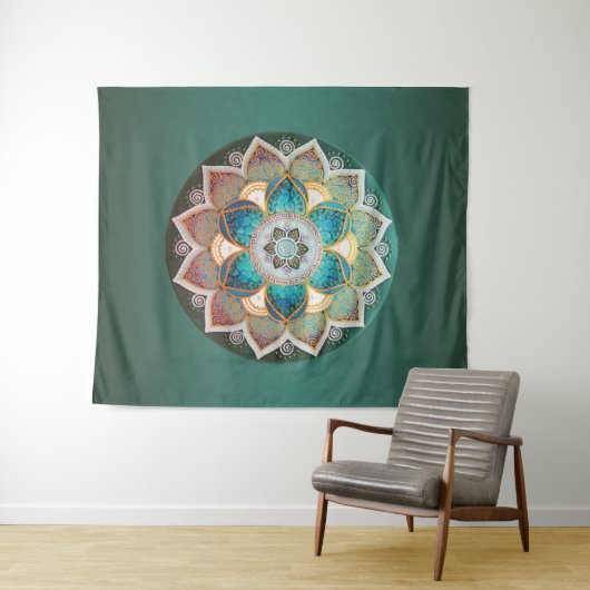 Glows Mandala - Tapestry Wandteppich (Beispiel (Horizontal))