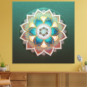 Glows Mandala - Wrapped Canvas Leinwanddruck (Insitu (Wohnzimmer))
