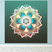 Glows Mandala - Wrapped Canvas Leinwanddruck (Insitu (Holzboden))