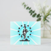 Glows Minuteman Postkarte (Stehend Vorderseite)