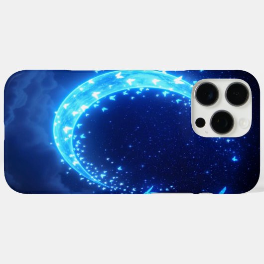 Glows Moon Butterflies Fantasy iPhone 16 Case (Rückseite (Horizontal))