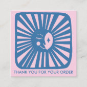 Glows Moon Charming Blue Pink Order Vielen Dank Quadratische Visitenkarte (Vorderseite)