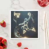 Glows Neon Basketball Player Serviette (Beispiel)