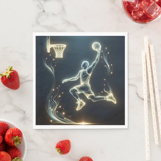 Glows Neon Basketball Player Serviette (Beispiel)