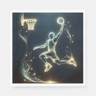 Glows Neon Basketball Player Serviette