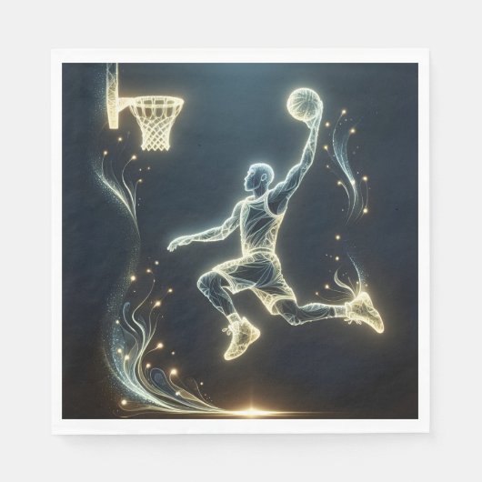 Glows Neon Basketball Player Serviette (Vorderseite)