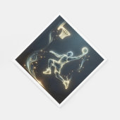 Glows Neon Basketball Player Serviette (Ecke)