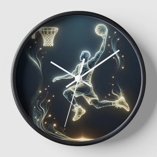 Glows Neon Basketball Player Uhr (Vorderseite)