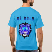 Glows Neon Blue Lion Head T-Shirt (Rückseite)