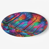 Glows Neon Forest Pappteller (Schrägansicht)