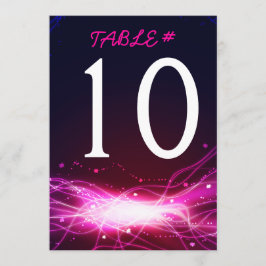 Glows Neon Stars Bar Mitzvah Tischnummer Card