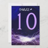 Glows Neon Stars Bar Mitzvah Tischnummer Card (Vorderseite)