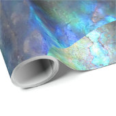 Glows Paua NZ Blue Green Abalone Swirl Geschenkpapier (Rolleneckpunkt)