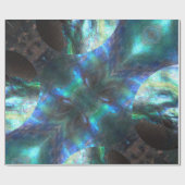 Glows Paua NZ Blue Green Abalone Swirl Geschenkpapier (Flach)