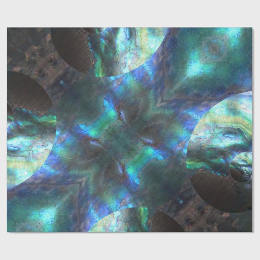 Glows Paua NZ Blue Green Abalone Swirl Geschenkpapier (Flach)