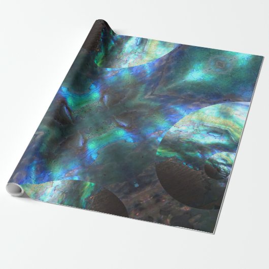 Glows Paua NZ Blue Green Abalone Swirl Geschenkpapier (Ungerollt)
