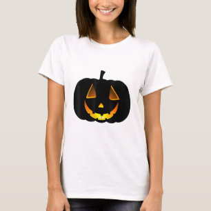 Glows Pumpkin Face Halloween Jack O Lanter T-Shirt
