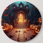 Glows Pumpkin Halloween Button (Vorderseite)