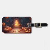 Glows Pumpkin Halloween Gepäckanhänger (Vorderseite horizontal)