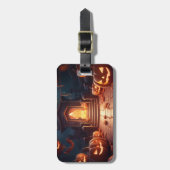 Glows Pumpkin Halloween Gepäckanhänger (Vorderseite vertikal)