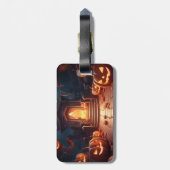 Glows Pumpkin Halloween Gepäckanhänger (Rückseite vertikal)