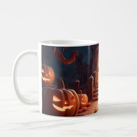 Glows Pumpkin Halloween Kaffeetasse (Links)