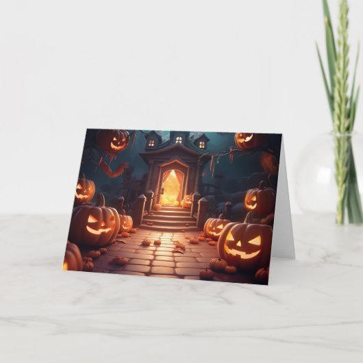Glows Pumpkin Halloween Karte (Vorderseite)