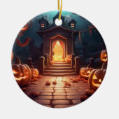 Glows Pumpkin Halloween Keramik Ornament (Vorne)